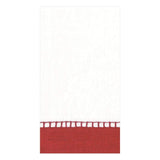 Caspari Linen Border Paper Guest Towel Napkins in Red - 15 Per Package 7655G