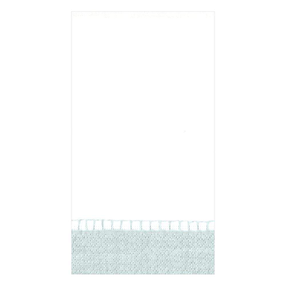 Caspari Linen Border Paper Guest Towel Napkins in Silver - 15 Per Package 7658G