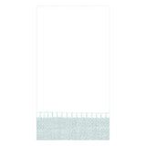 Caspari Linen Border Paper Guest Towel Napkins in Silver - 15 Per Package 7658G