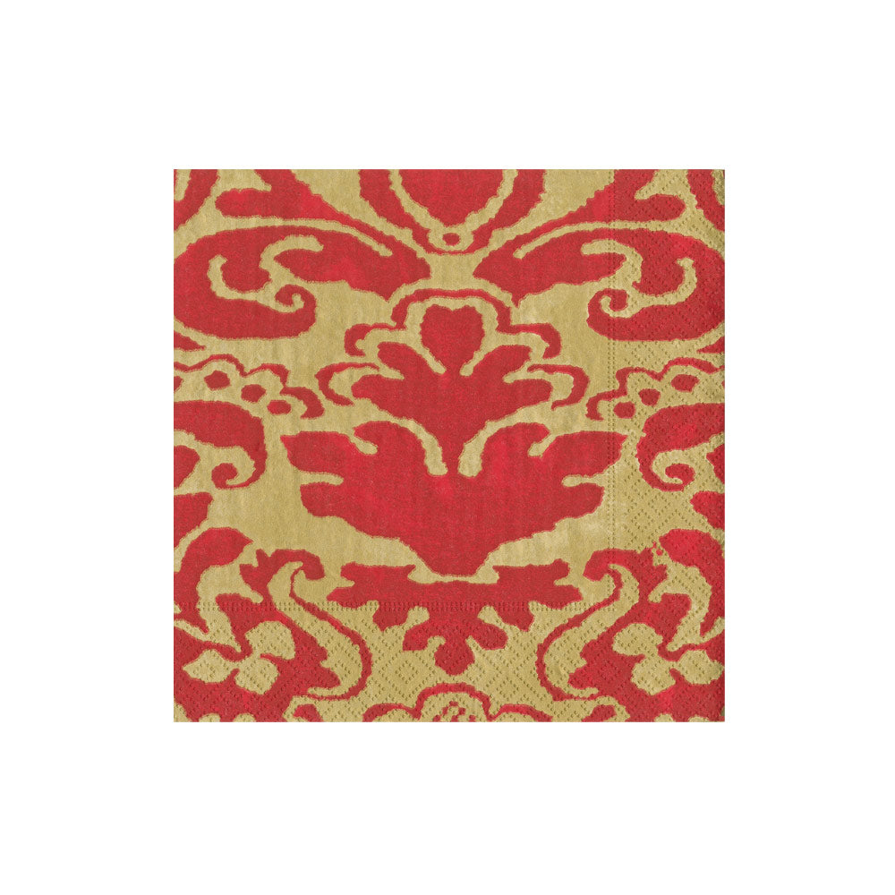 Palazzo Paper Cocktail Napkins in Red - 20 Per Package 7962C