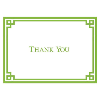 Caspari Rive Gauche Thank You Notes in Green & White - 8  Note Cards & 8 Envelopes 85605.44