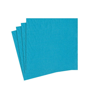 Caspari Grosgrain Paper Cocktail Napkins in Turquoise - 20 Per Package 8603C