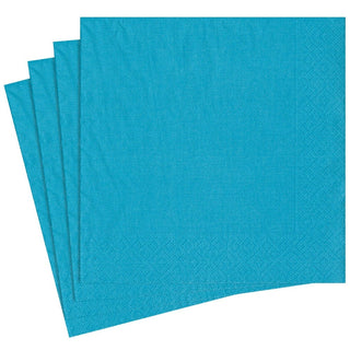 Caspari Grosgrain Paper Dinner Napkins in Turquoise - 20 Per Package 8603D