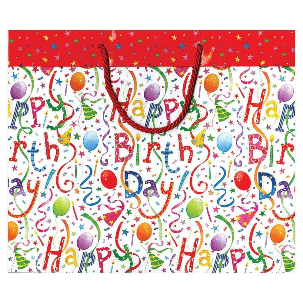 Caspari Happy Birthday Large Gift Bag - 1 Each 8823B3