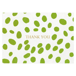 Caspari Spots Thank You Notes in Green - 8 Note Cards & 8 Envelopes 88601.44