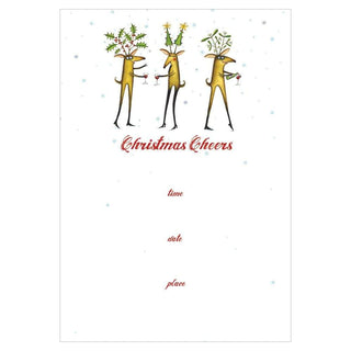 Caspari Reindeer Cheers Invitations - 8 Fill-In Invitations & 8 Envelopes 88925E40