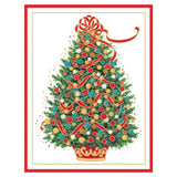 Caspari Christmas Tree Large Embossed Boxed Christmas Cards - 10 Cards & 10 Envelopes 89316