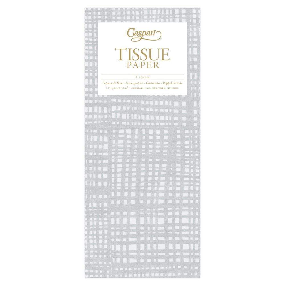 Caspari Raffiné Tissue Paper in Silver - 4 Sheets Included 89792TIS