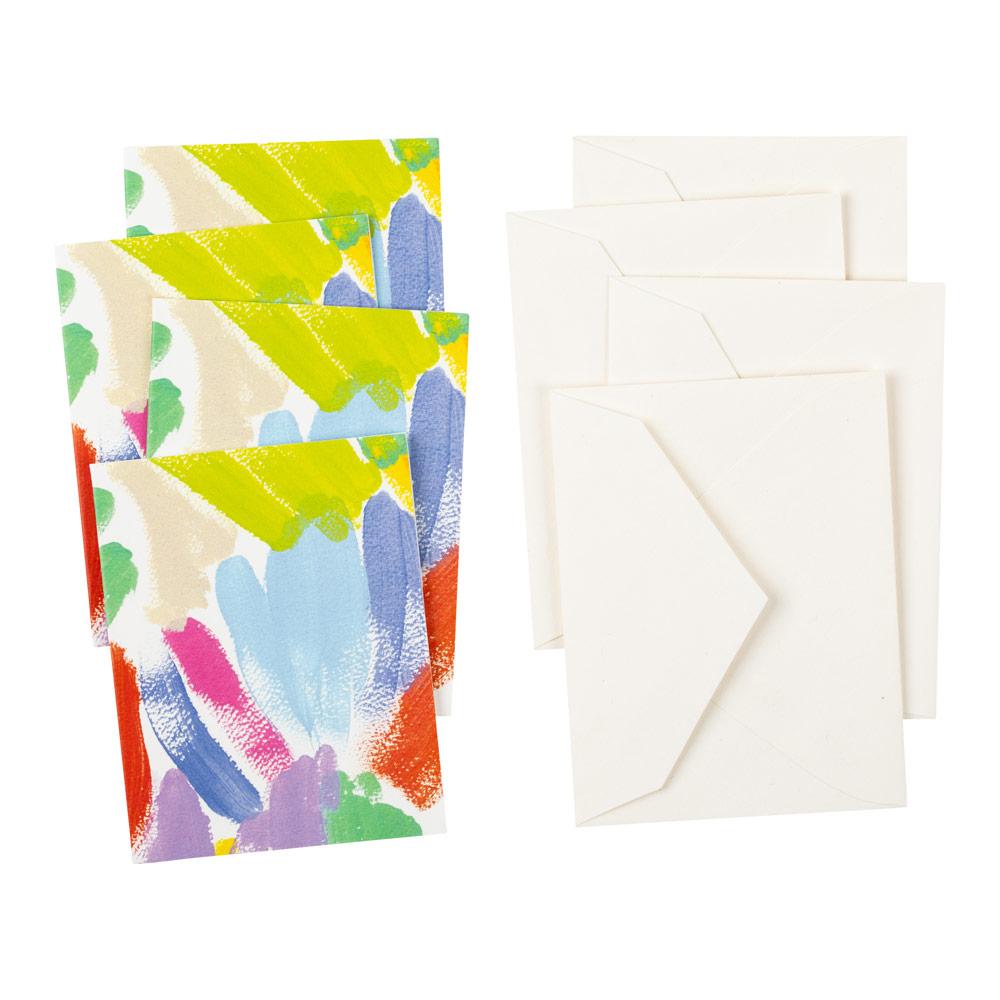 Caspari Brushstroke Gift Enclosure Cards - 4 Mini Cards & 4 Envelopes 8988ENC
