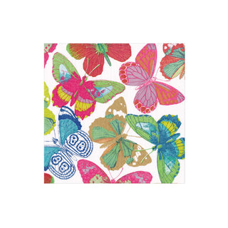 Butterflies Bright Boxed Cocktail Napkins - 40 Per Box