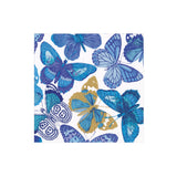 Butterflies Paper Cocktail Napkins in Blue - 20 Per Box