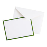 Caspari Classic Two-Tone Border Blank Correspondence Cards in Green & Navy - 20 Cards & 20 Envelopes 90650CCU