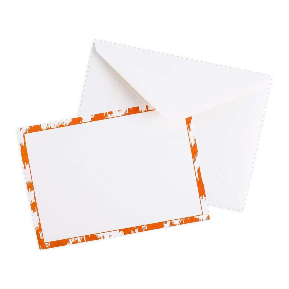 Caspari Modern Moiré Blank Correspondence Cards in Orange - 20 Cards & 20 Envelopes 90678CCU