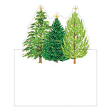 Caspari Christmas Trees with Lights Die-Cut Place Cards - 8 Per Package 91910P