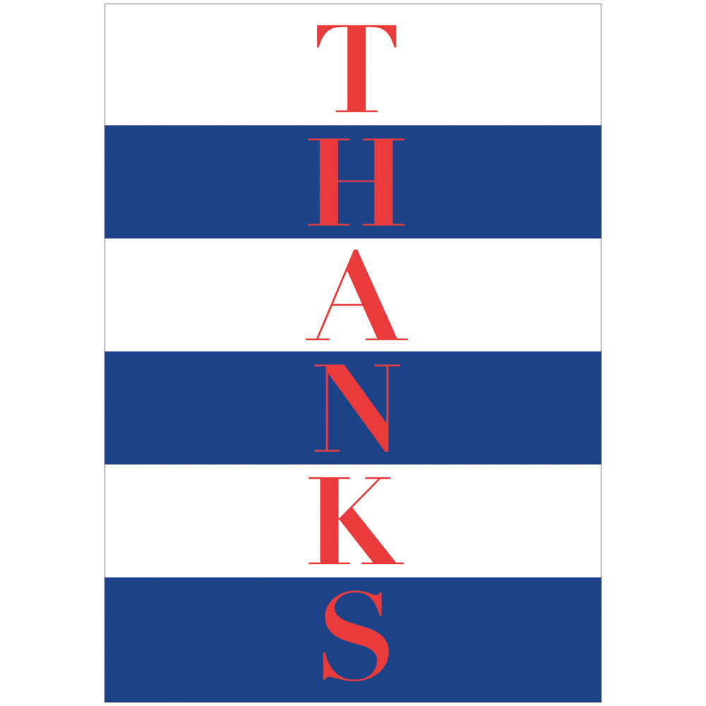 Striped Thank You Notes - 8 Note Cards & 8 Envelopes