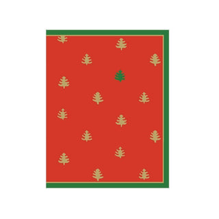 Caspari Tiny Trees Gift Enclosure Cards in Red & Green - 4 Mini Cards & 4 Envelopes 9540ENC