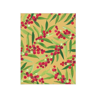 Caspari Berry Branches Gift Enclosure Cards in Gold - 4 Mini Cards & 4 Envelopes 96490ENC