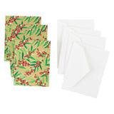Caspari Berry Branches Gift Enclosure Cards in Gold - 4 Mini Cards & 4 Envelopes 96490ENC