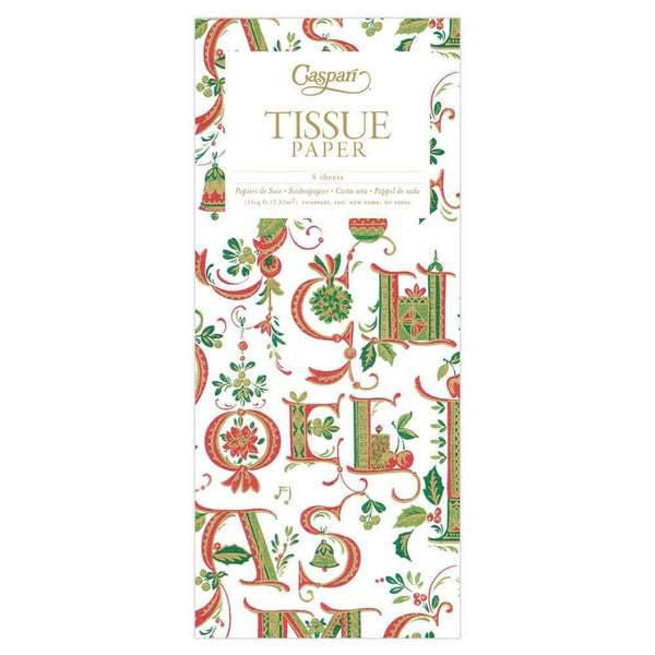 Caspari Christmas Rush Tissue Paper - 4 Sheets Included – Caspari