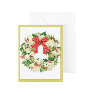Caspari Hydrangea Wreath Gift Enclosure Cards - 4 Mini Cards & 4 Envelopes 9686ENC