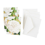 Caspari Camellia Garden Gift Enclosure Cards in Gold - 4 Mini Cards & 4 Envelopes 97060ENC