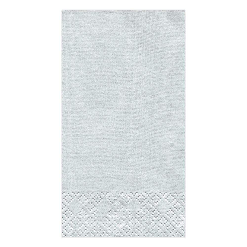 Caspari Moiré Paper Guest Towel Napkins in Platinum - 15 Per Package 9714G