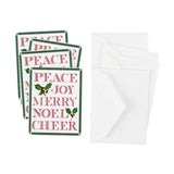 Caspari Yuletide Cheer Gift Enclosure Cards in Gold Foil - 4 Mini Cards & 4 Envelopes 9741ENC