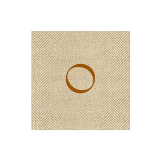 Caspari Natural Jute Paper Linen Single Initial Boxed Cocktail Napkins - 30 Per Box O 9760CG.O