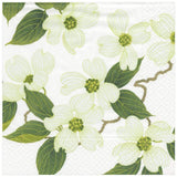 Caspari White Blossom Paper Dinner Napkins - 20 Per Package 9780D