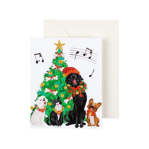 Caspari Christmas Caroling Pets Tissue Paper - 4 Sheets Included