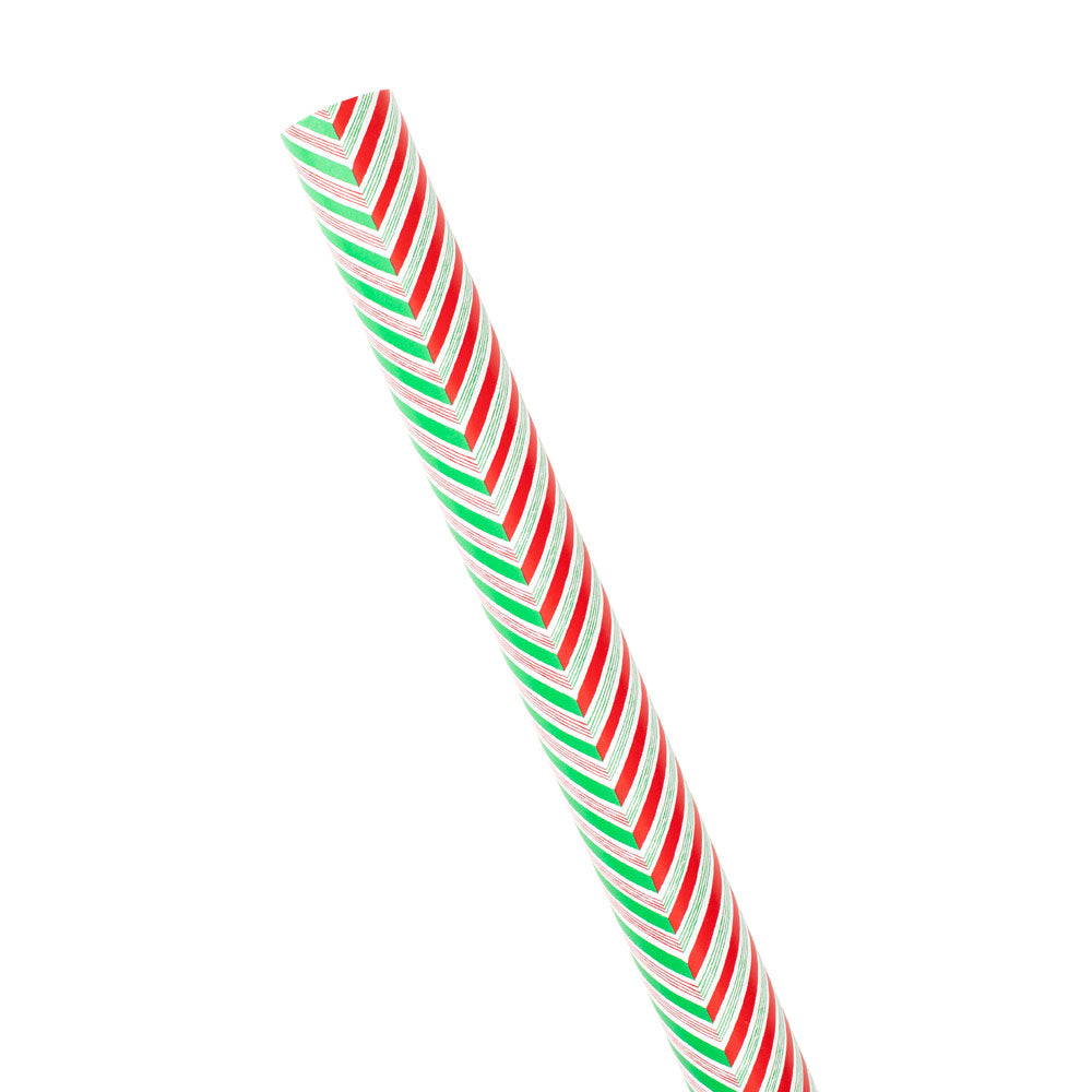 Christmas Red & White Candy Cane Print Party Straws 