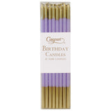 Birthday Slims Birthday Candles in Lavender & Gold - 16 Candles Per Box