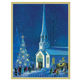 Midnight Mass Blank Christmas Cards in Cello Pack - 5 Cards & 5 Envelopes