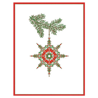 Star Ornament Embossed Boxed Christmas Cards - 10 Cards & 10 Envelopes