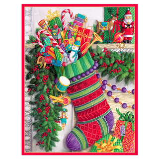 Stocking by the Chimney Christmas Cards in Cello Pack - 5 Cards & 5 Envelopes