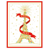 Eiffel Tower Embossed Boxed Christmas Cards - 10 Cards & 10 Envelopes