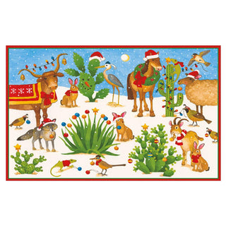 Christmas in the Desert Mini Christmas Cards in Cello Pack - 5 Cards & 5 Envelopes