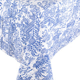 Reversible Kantha Table Cover in Blue & White Pagoda Toile