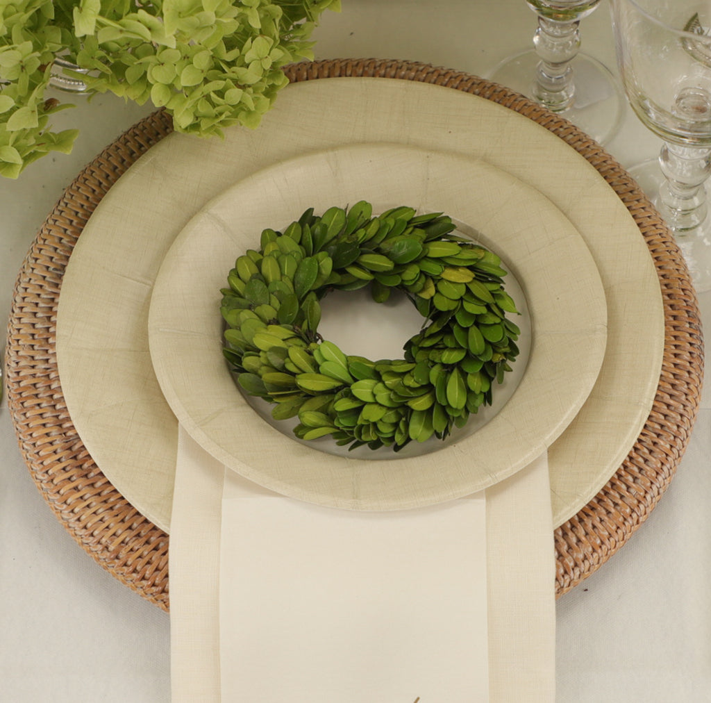 Rattan Round Plate Charger in White Natural - 1 Each