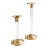 Caspari Large Brass & Resin Candlestick in Clear - 1 Each CAN104