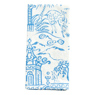 Caspari Pagoda Toile Cloth Dinner Napkins in Blue - Set of 4 FTN002A