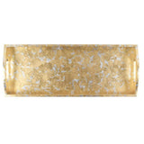 Caspari Gold & Silver Leaf Lacquer Bar Tray - 1 Each GLDSLVLQBAR