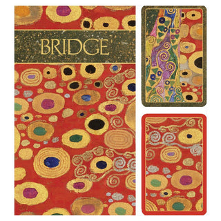 Caspari Viennese Nouveau Bridge Gift Set - 2 Playing Card Decks & 2 Score Pads GS141
