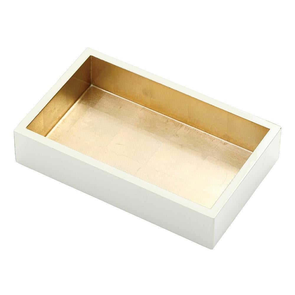Caspari Lacquer Guest Towel Napkin Holder in Ivory & Gold - 1 Each HG15