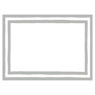 Caspari Border Stripe Self-Adhesive Labels in Silver - 12 Per Package LTAG010