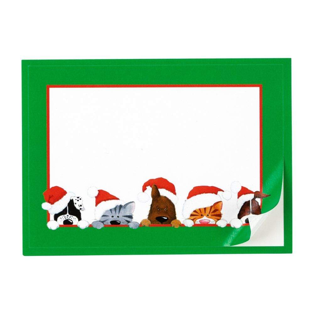 Caspari Christmas Peek A Boo Self-Adhesive Labels - 12 Per Package LTAG056