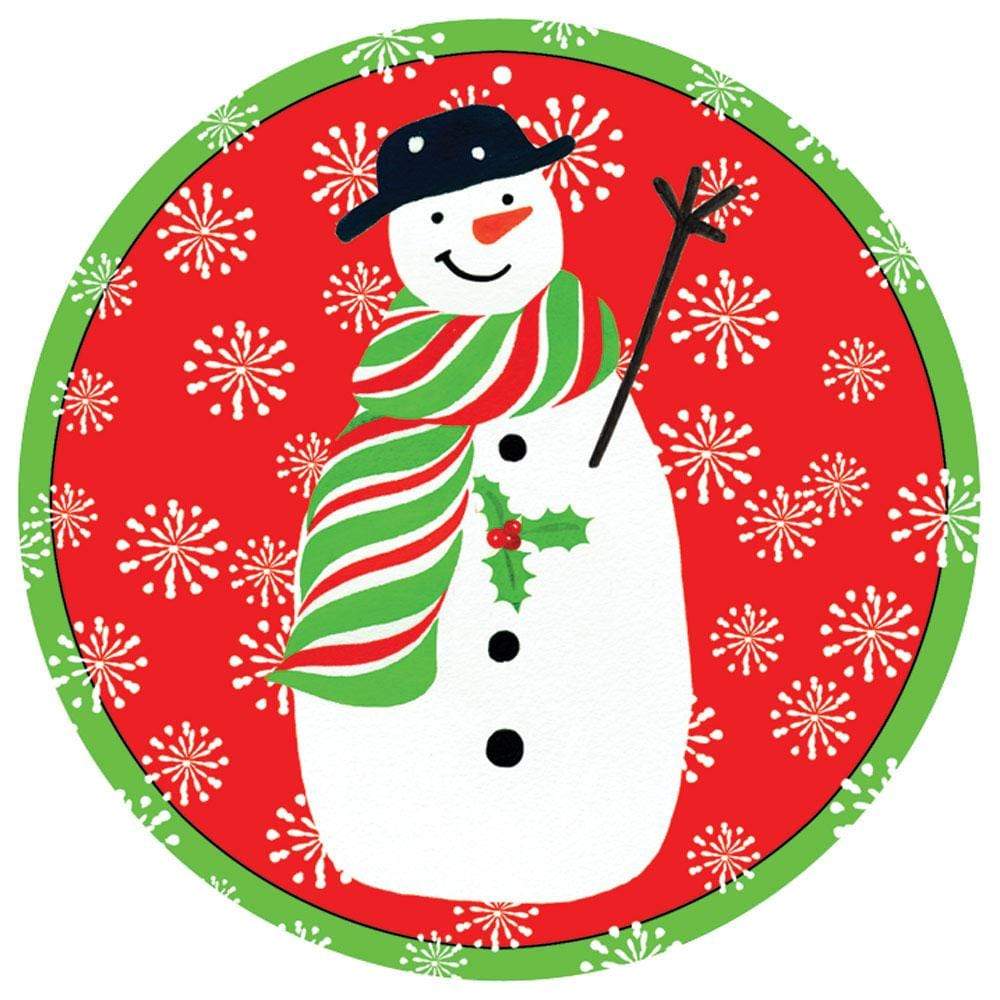 Caspari Snowmen Decorative Die-Cut Gift Tag - 4 Per Package TAG9597