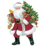 Caspari Lynn Haney Santa Decorative Die-Cut Gift Tag - 4 Per Package TAG9663