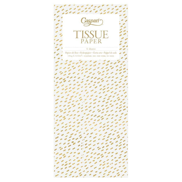 Little Dash Tissue Paper in Black & Gold - 4 Sheets Included