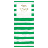 Caspari Painted Stripe Tissue Paper in Green & White - 4 Sheets Included TIS047